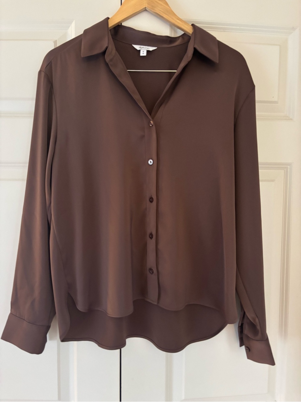 Reitmans Chocolate Brown Button-Down Blouse